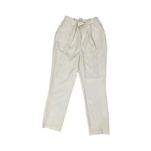 JustFab Business Casual Cream Trousers with Belt